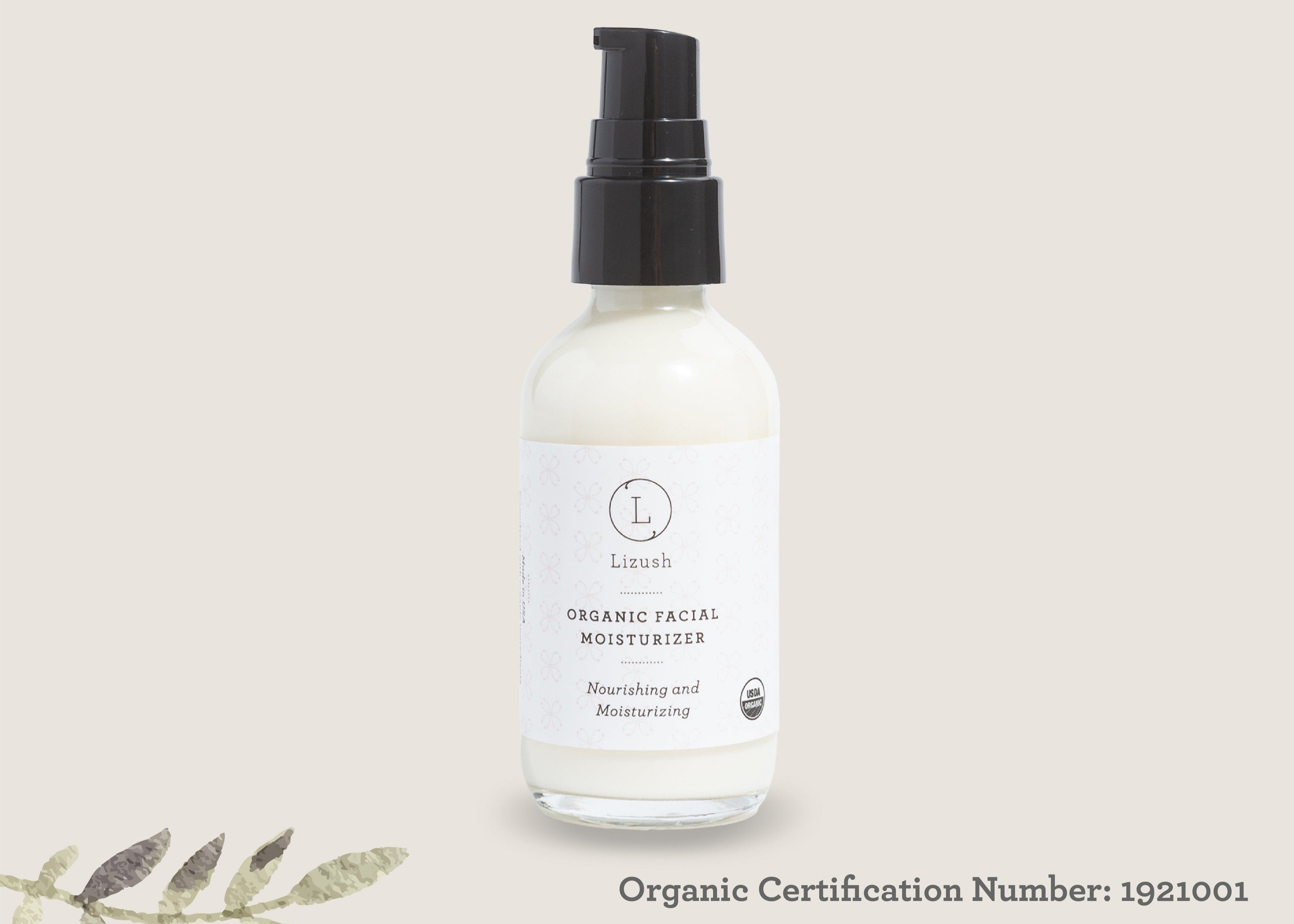 Organic Facial Moisturizer | USDA Certified | Handmade in USA | Paraben-Free | Lizush
