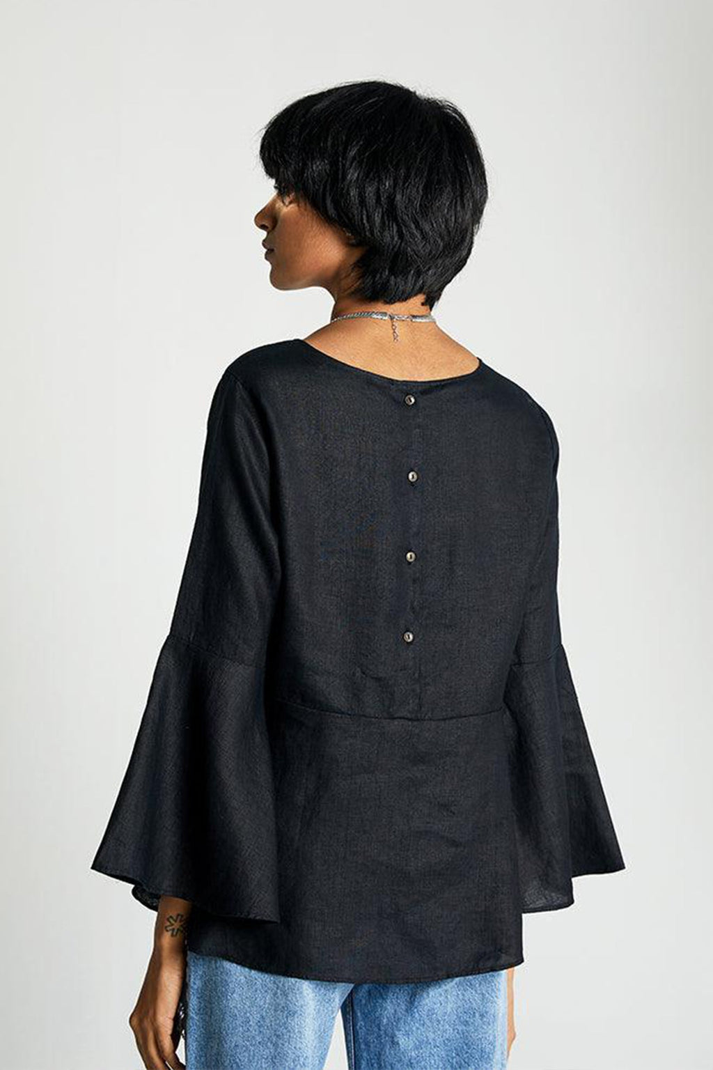 The Button Back Shirt | 100% Hemp | Bell Sleeves | Feminine Flare | Reistor