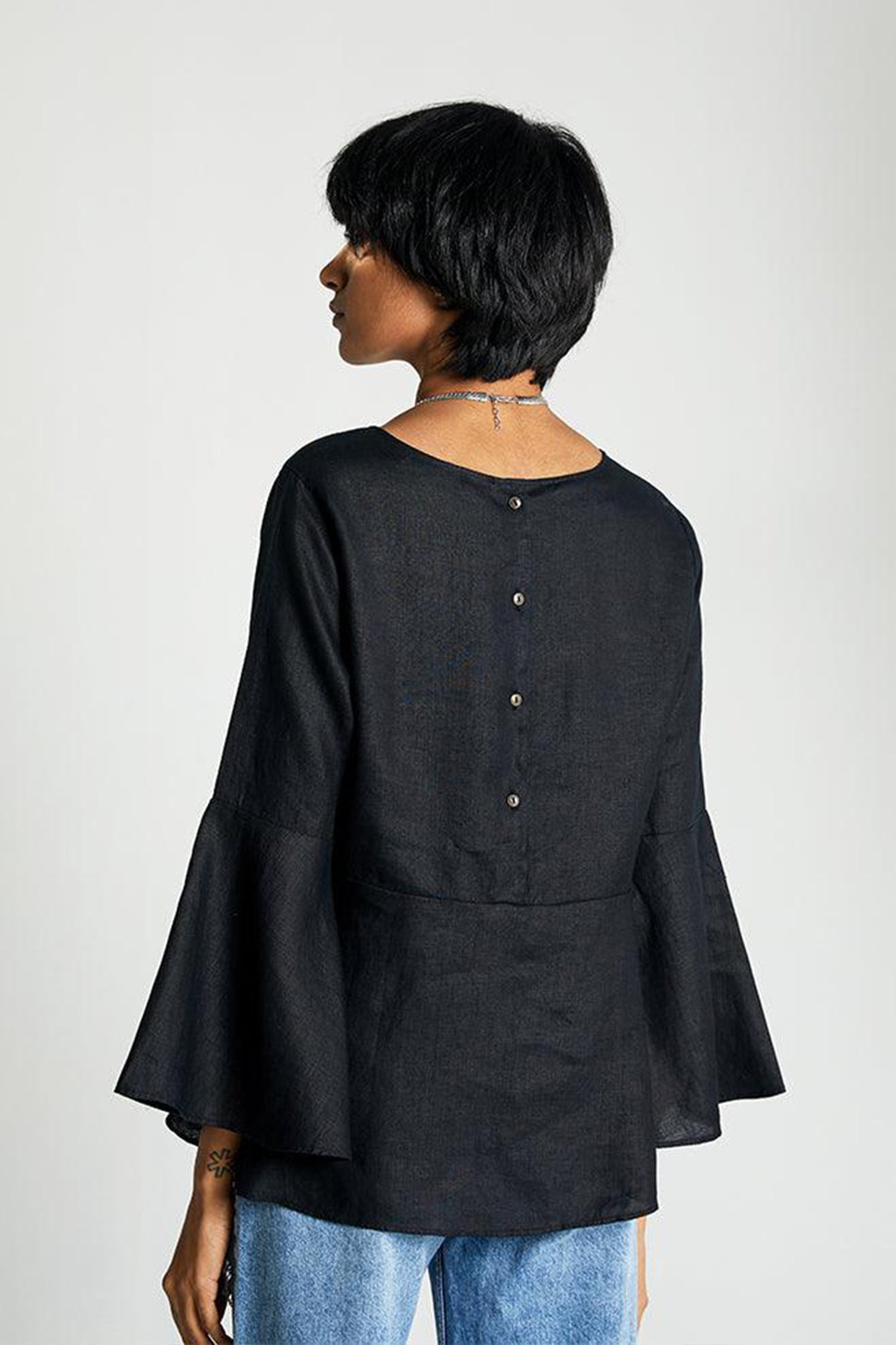 The Button Back Shirt | 100% Hemp | Bell Sleeves | Feminine Flare | Reistor