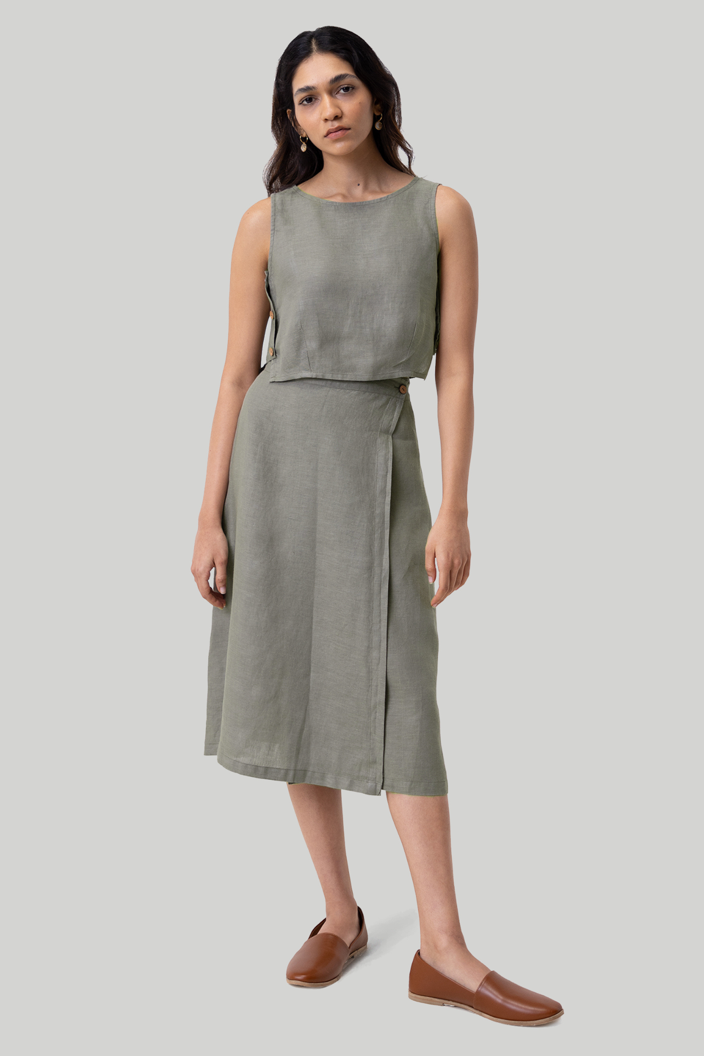 Boxy Layering Top in Dark Green