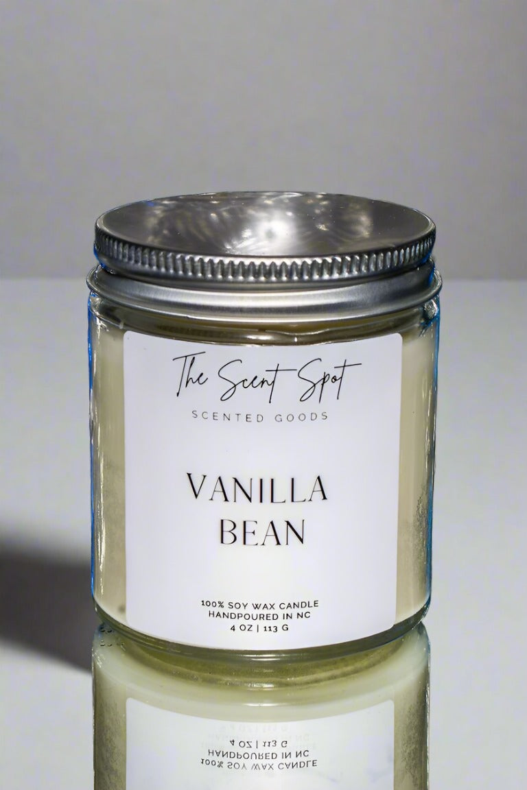 Vanilla Bean Soy Wax Candle | 100% Soy | 4 oz & 10 oz | Winter Collection | Warm Sugar, Buttercream & Musk | The Scent Spot