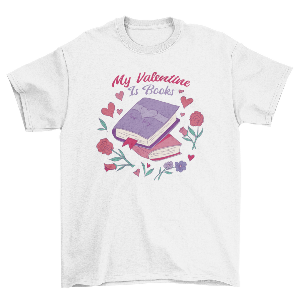 Valentine's day books t-shirt