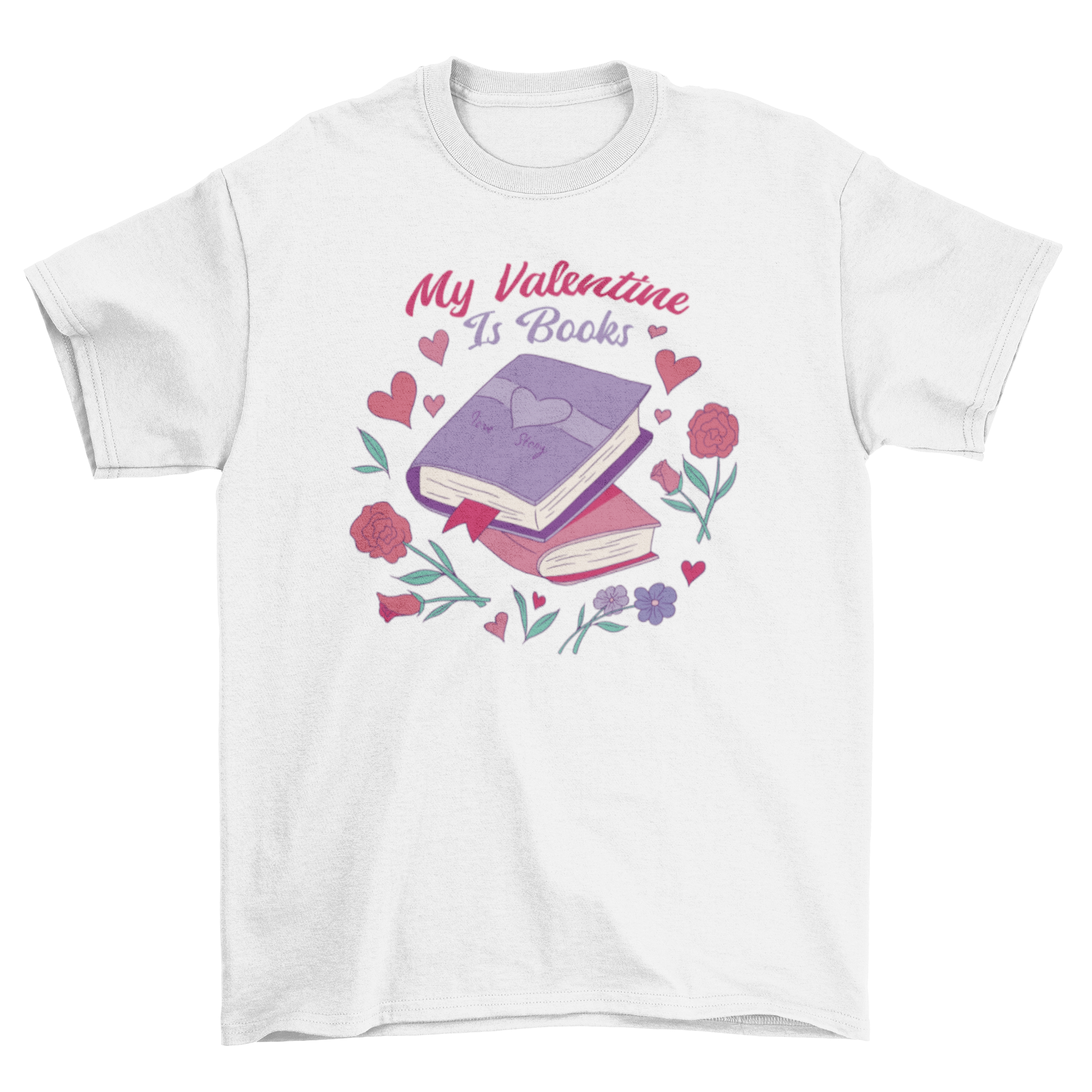 Valentine's day books t-shirt