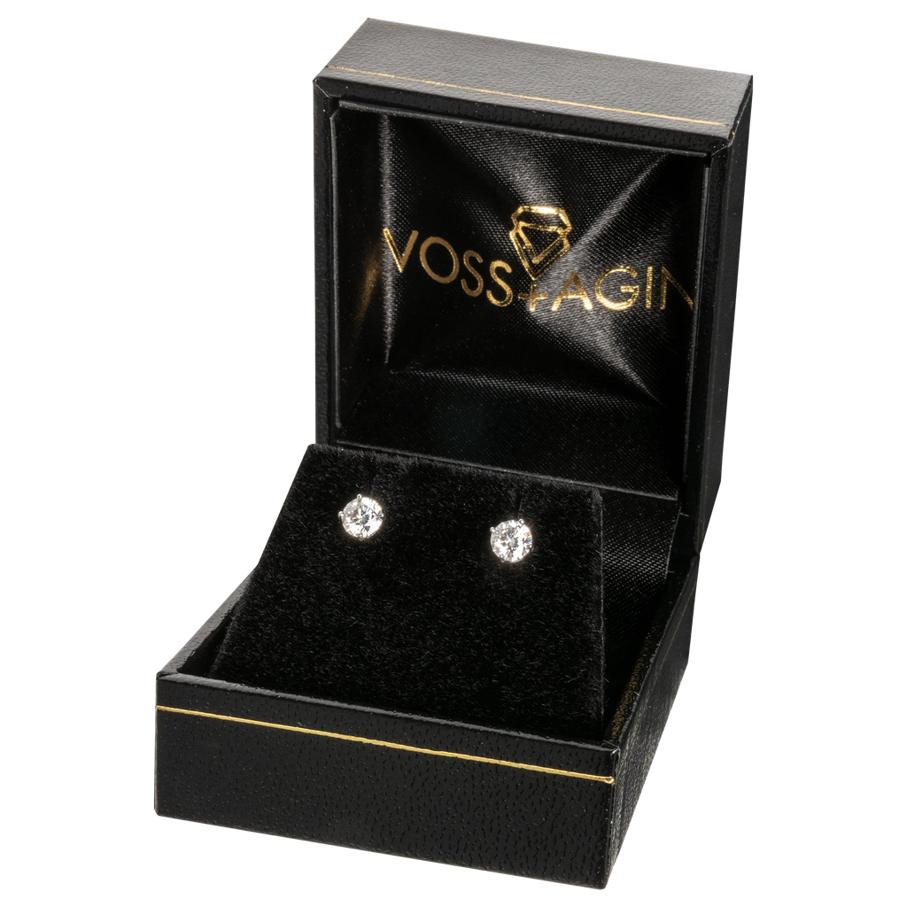 Moissanite Stud Earrings 2 CTW | 14K Gold