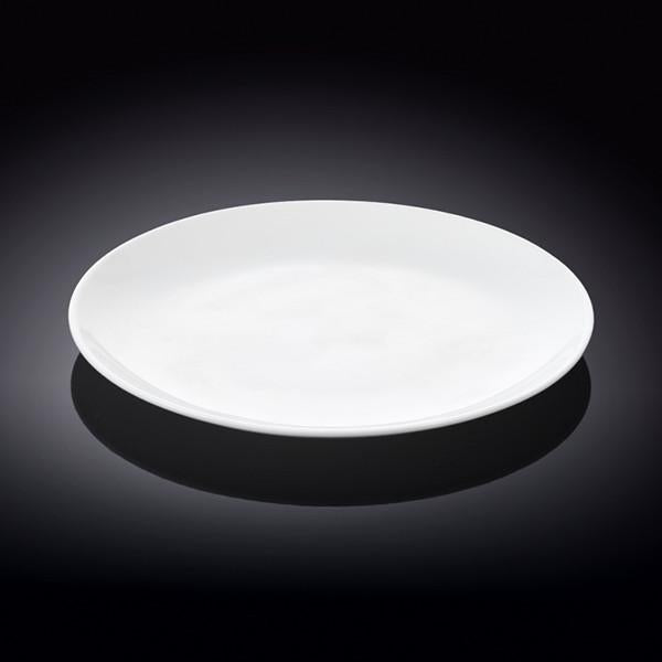 Wilmax England Fine Porcelain Rolled Rim Dinner Plate | 9" | Snow White | Oven, Microwave & Dishwasher Safe