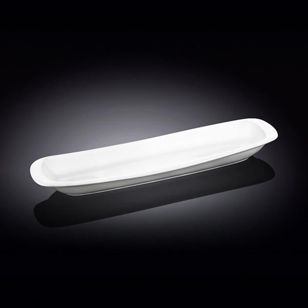 White Fine Porcelain Celery Tray | 11" | Rectangular | Rolled Rim | Oven & Dishwasher Safe | Hand-Glazed | WILMAX