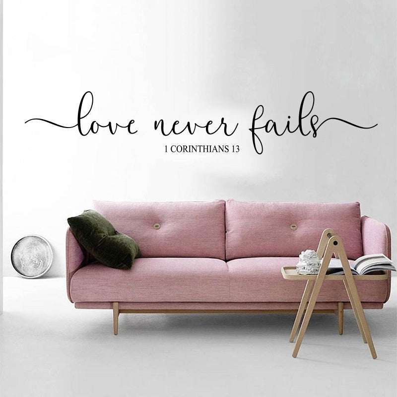 Wedding Love Never Fails 1 Corinthians 13 Wall Sticker Bedroom