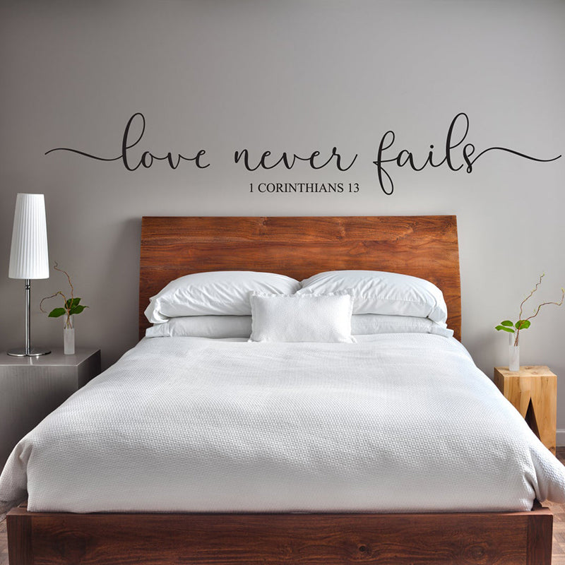 Wedding Love Never Fails 1 Corinthians 13 Wall Sticker Bedroom