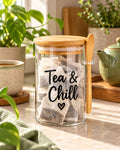 Tea & Chill Kitchen Glass Jar