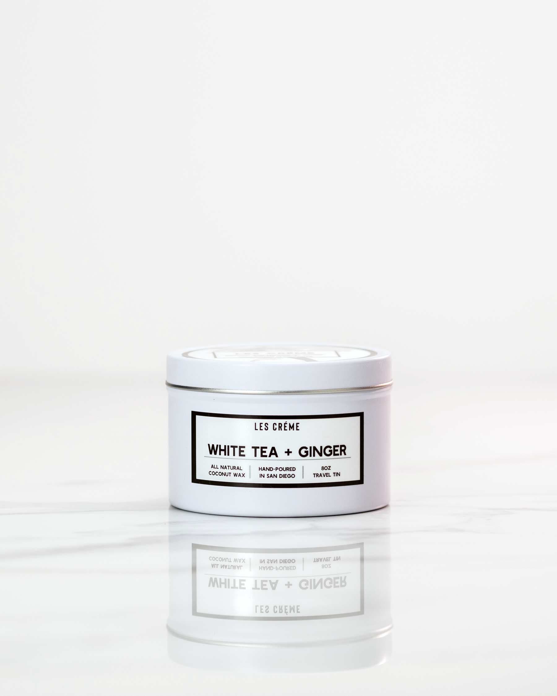 White Tea + Ginger | 100% Botanical All Natural Coconut Wax Candle | Toxin-Free | Cotton Wick | Les Crème