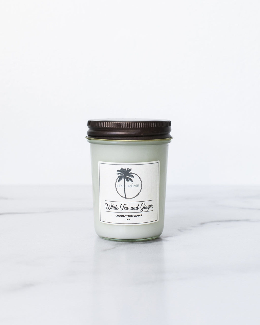 White Tea + Ginger | 100% Botanical All Natural Coconut Wax Candle | Toxin-Free | Cotton Wick | Les Crème