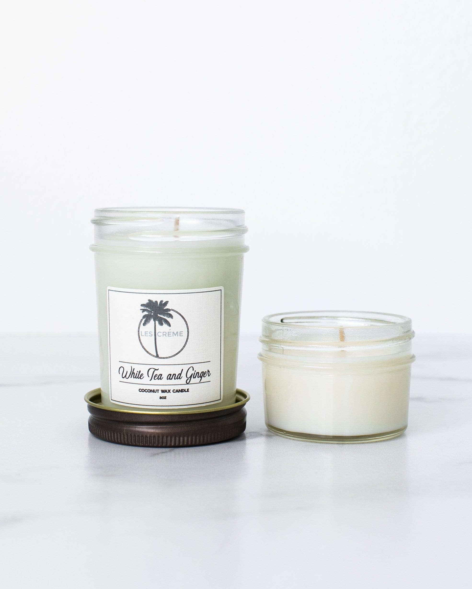 White Tea + Ginger | 100% Botanical All Natural Coconut Wax Candle | Toxin-Free | Cotton Wick | Les Crème