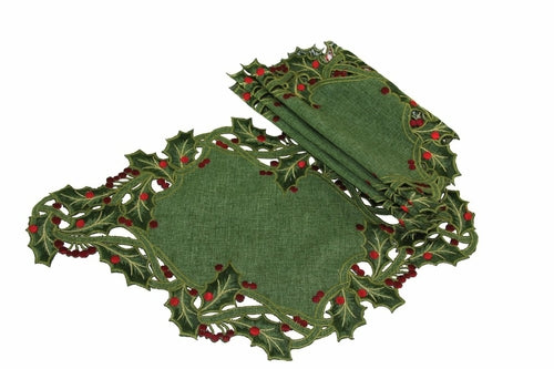 Holiday Holly Placemats | Set of 4