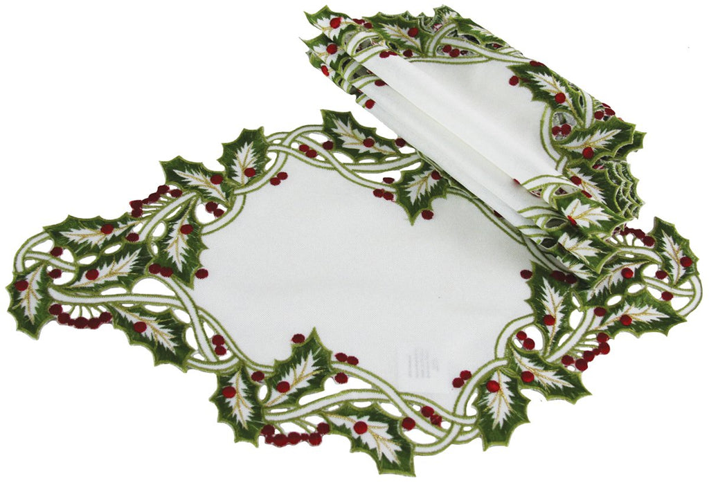Holiday Holly Placemats | Set of 4