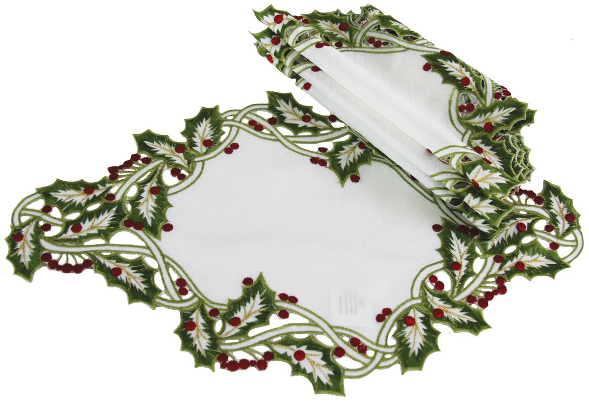 Holiday Holly Placemats | Set of 4