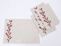 Holly Berry Wreath Christmas Placemats | Set of 4