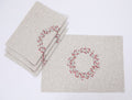 Holly Berry Wreath Christmas Placemats | Set of 4