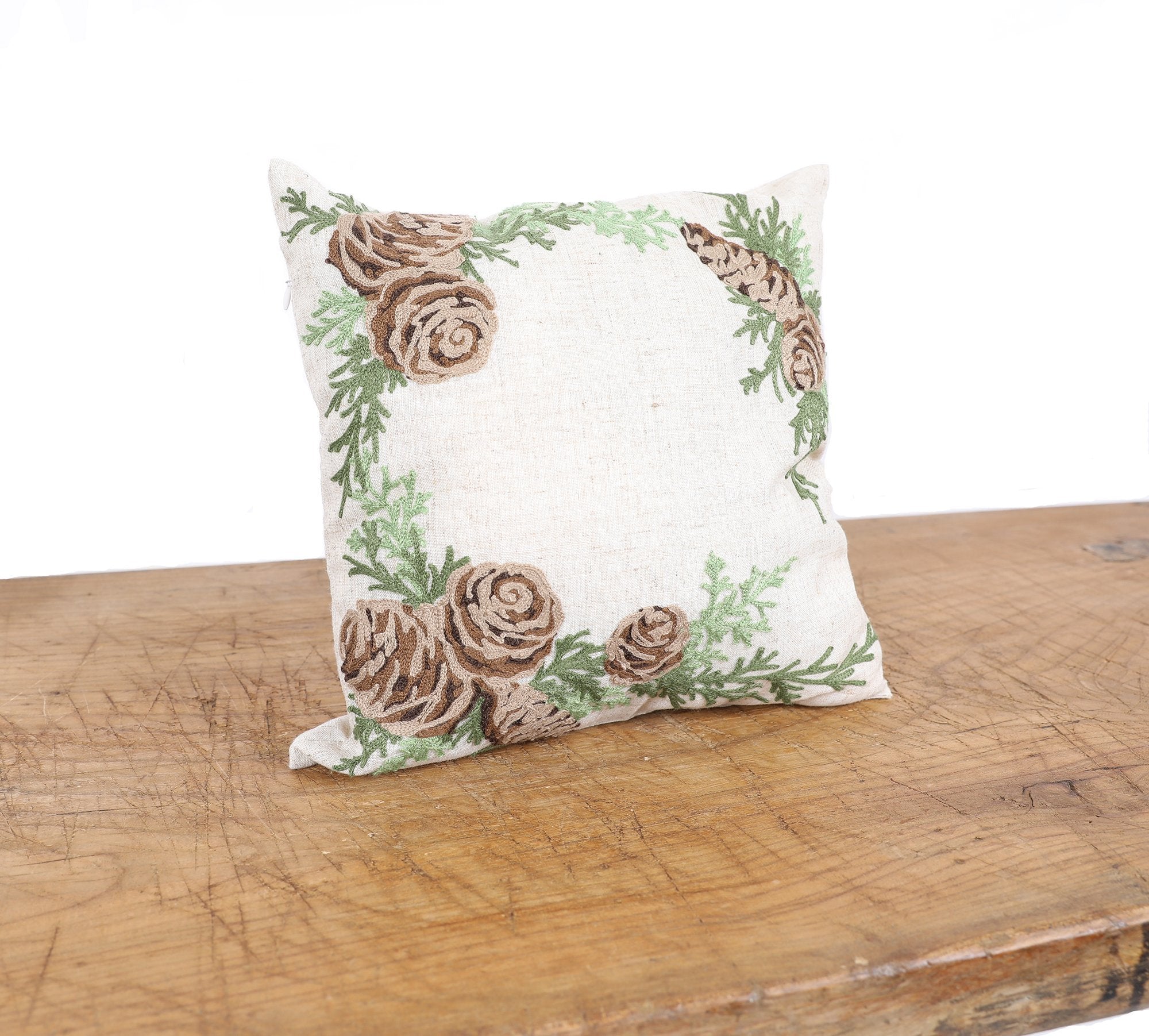 Winter Pine Cones Christmas Pillow Cover