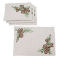 Winter Pine Cones Christmas Placemats | Set of 4
