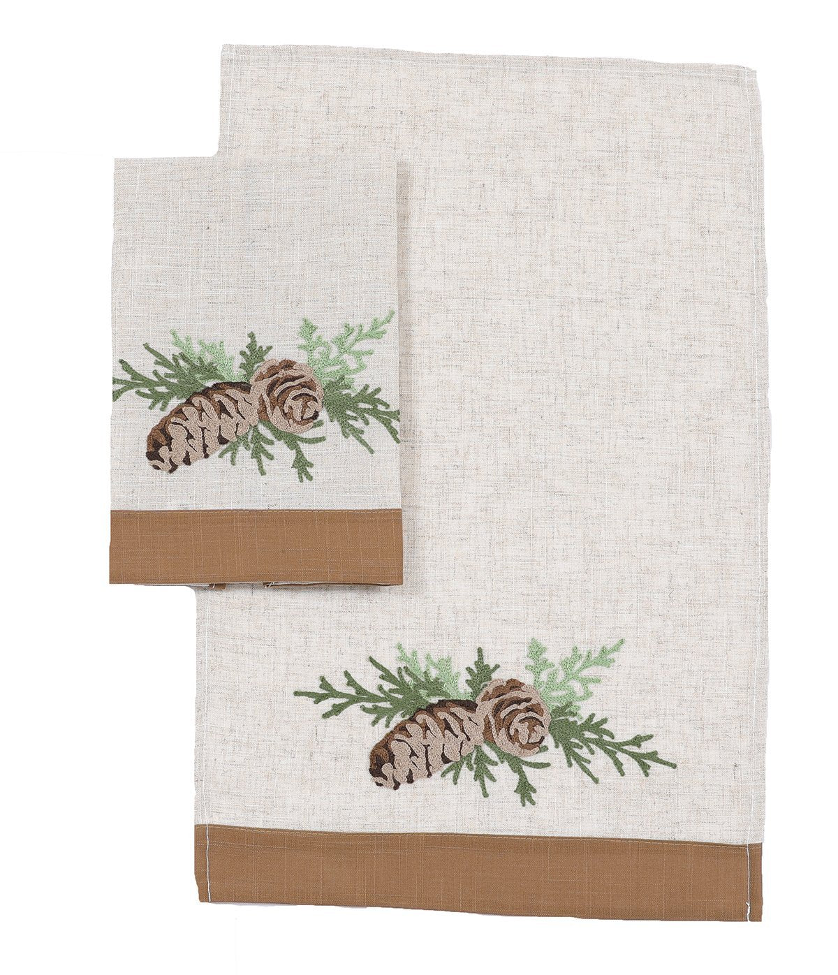 Winter Pine Cones Christmas S Tea Towel | Set of 2