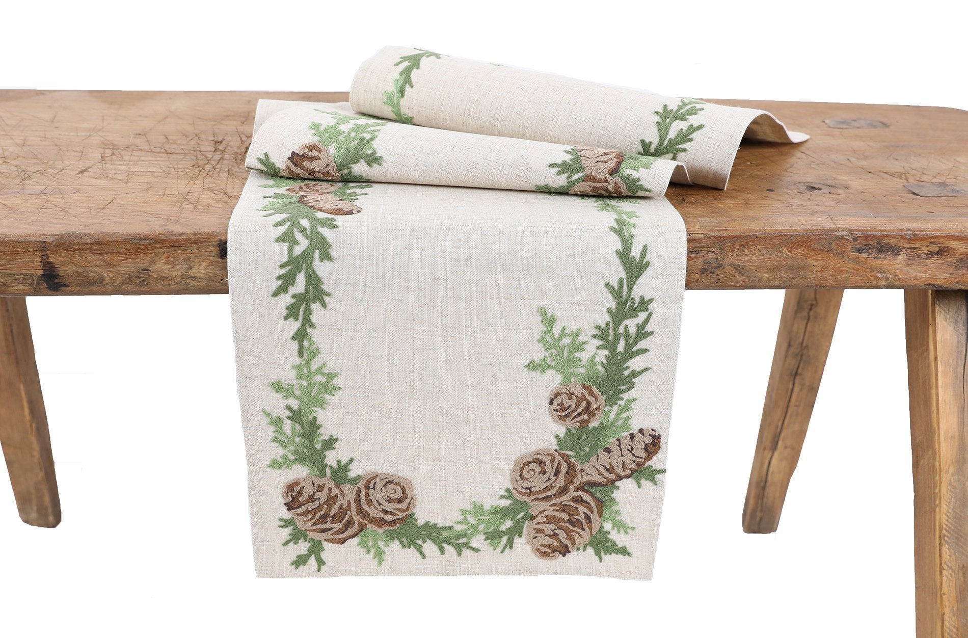 Winter Pine Cones Christmas Table Runner