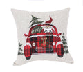 Tartan Santa Car Christmas Pillow Cover