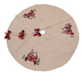 Tartan Santa Car Christmas Jute Tree Skirt