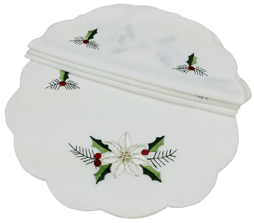 Country Poinsettia Doilies | Set of 4