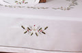 Country Poinsettia White Poliviscose Tablecloth