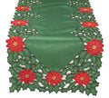 Holly Leaf Poinsettia Table Runner