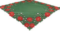 Holly Leaf Poinsettia Table Topper