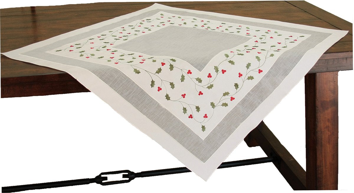 Classic Holly Table Topper