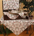 XD995025 Christmas Poinsettia Napkins Set of 4 19x19 White Poliviscose