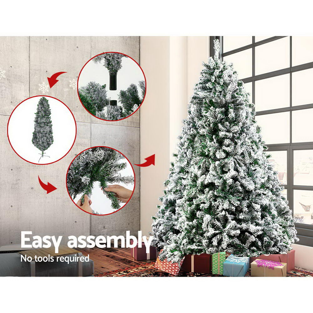 NNEDSZ Jollys Christmas Tree 2.4M 8FT Xmas Decorations Snow Home Decor 1500 Tips