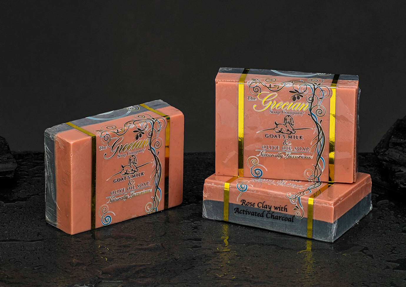 Rose Clay & Activated Charcoal Goat's Milk Soap Bar | Deep Cleansing, Detoxifying & Pore-Minimizing | Island Citrus | The Grecian Soap Company