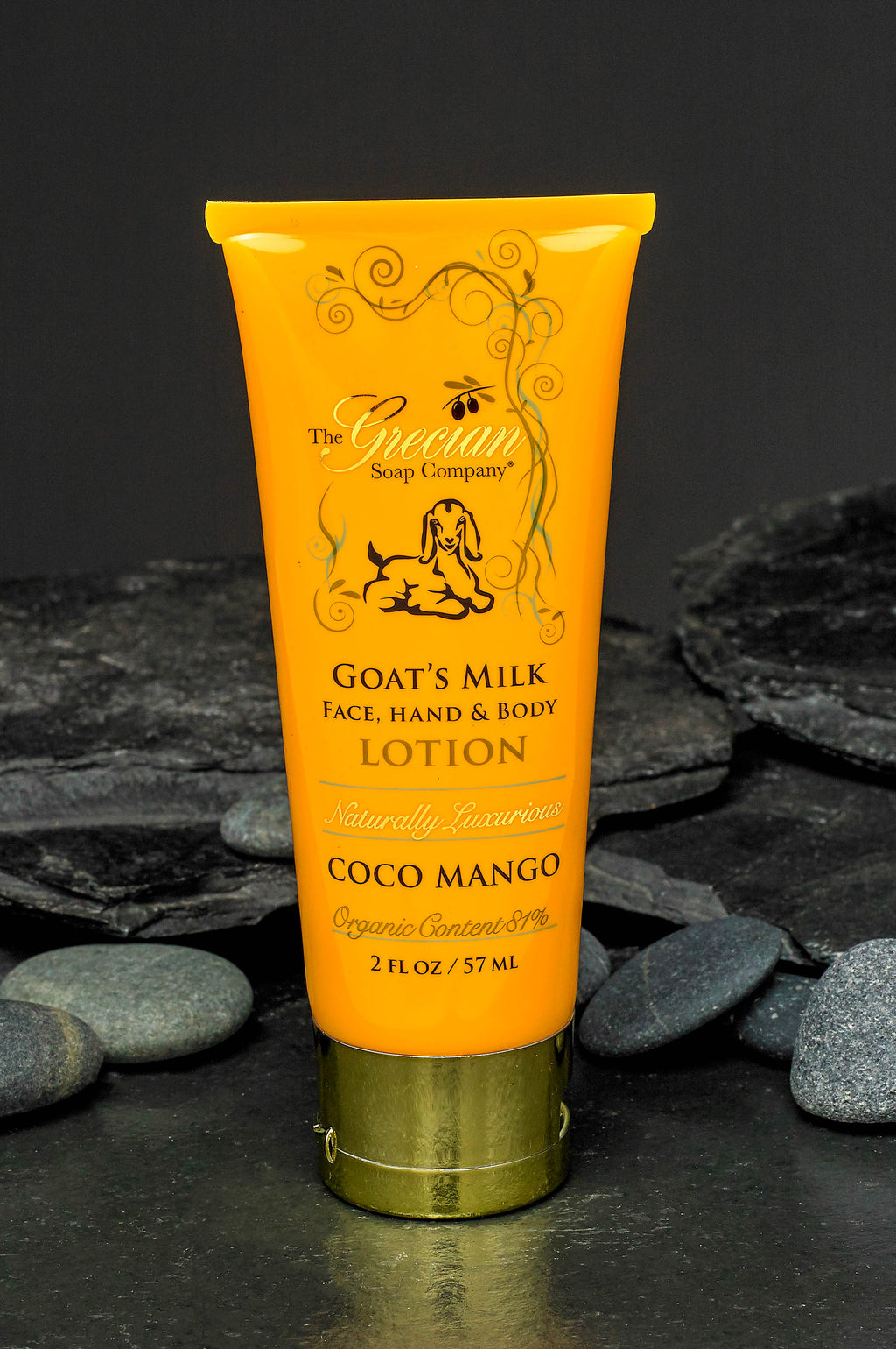 Goat's Milk Lotion Tube | Coco Mango | Organic, Handmade | Moisturizing & Nourishing | 2 oz | The Grecian Soap Company