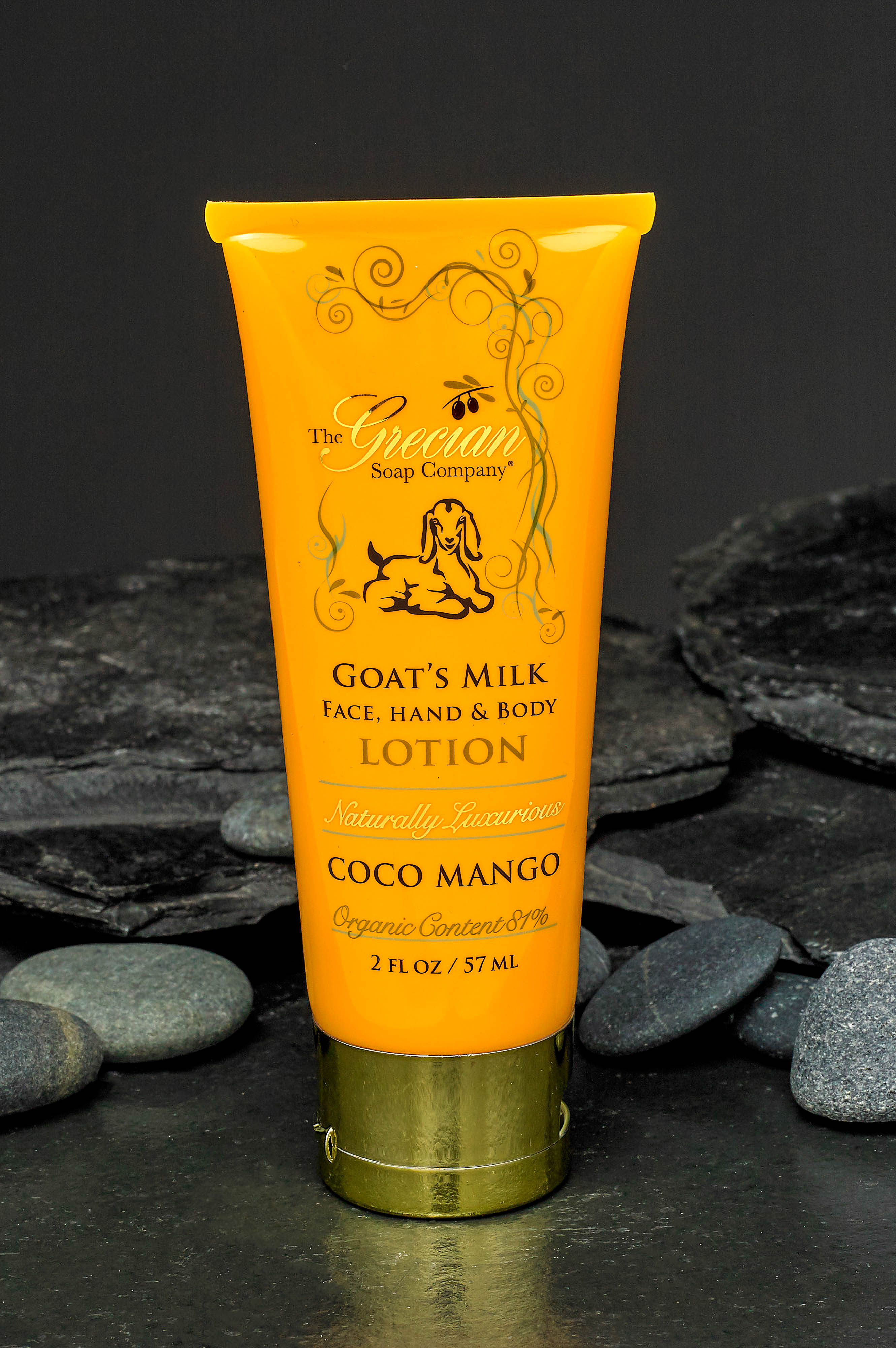 Goat's Milk Lotion Tube | Coco Mango | Organic, Handmade | Moisturizing & Nourishing | 2 oz | The Grecian Soap Company