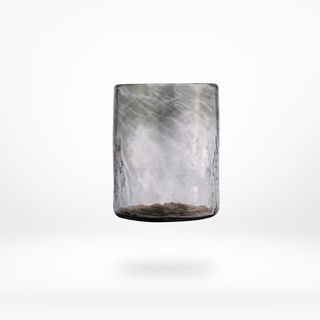 Medium Tumbler | Set of 6 | Hand-Blown Recycled Glass | Oaxaca Mexico | 8 oz | Smoke | Clear | Amber | Powered by People