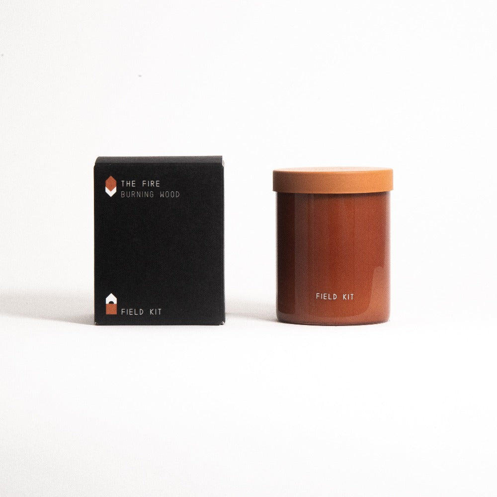The Fire Candle | 100% Soy Wax | Pine, Cedar, Spruce, Sandalwood & Patchouli | 8 oz | Field Kit
