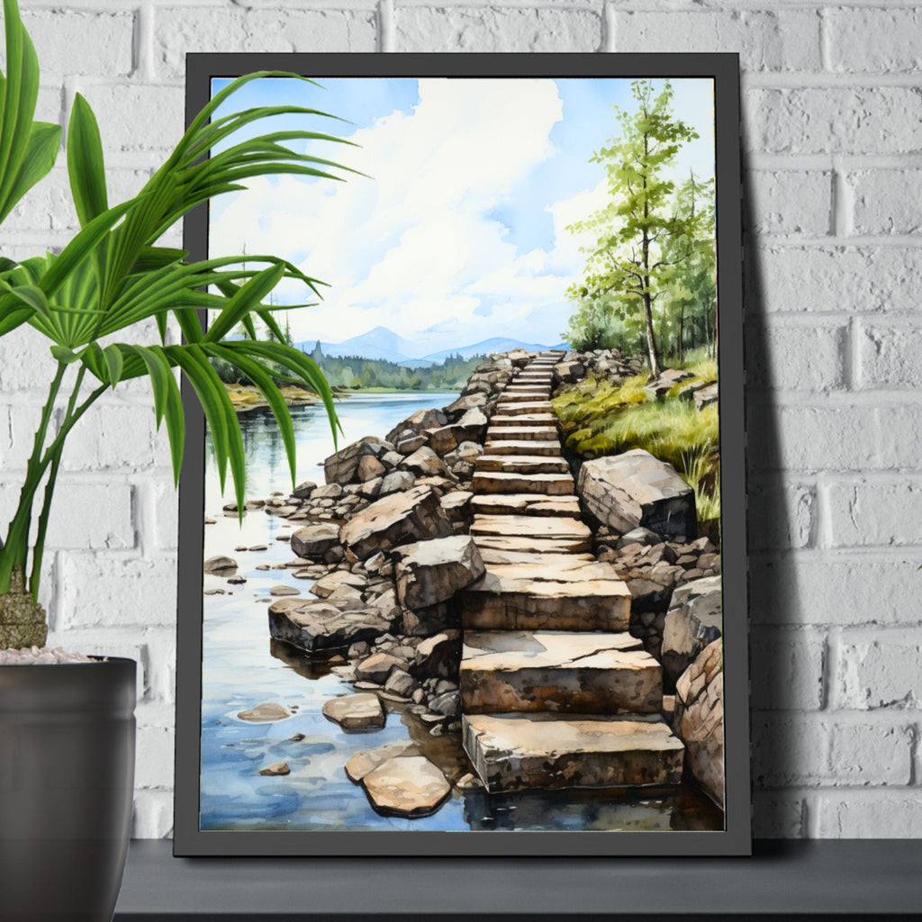 Wall Decor Giclee Poster Art Print - Rustic Stepping Stone Inspiration