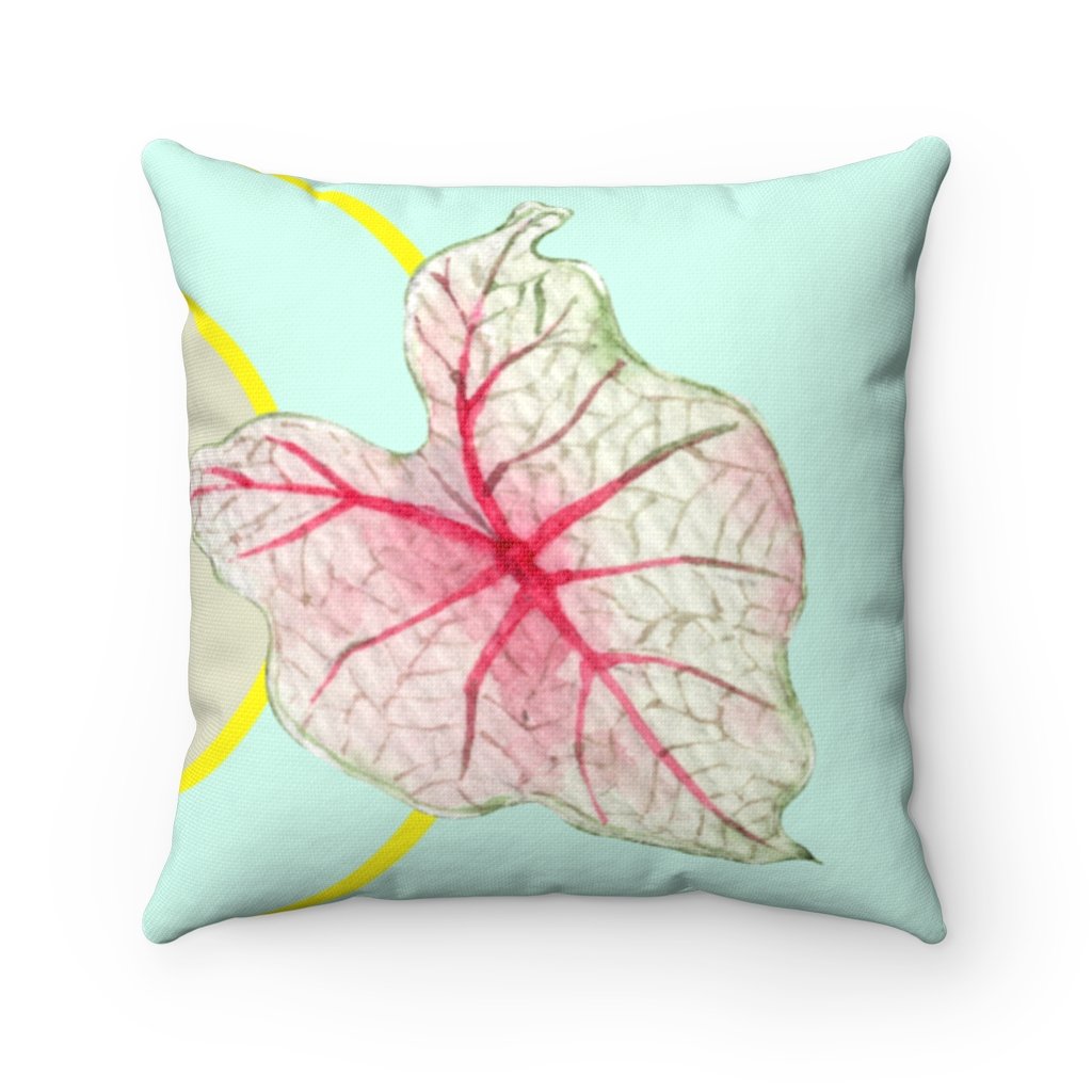 Green Leaf Square Accent Pillow — Botanical Home Decor | 4 Sizes
