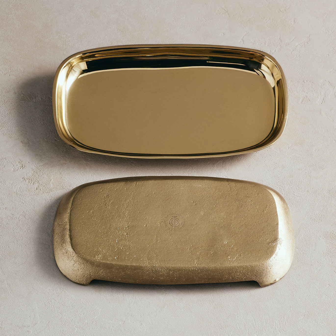 Aurum Catchall Tray | Polished Top | Textured Base | 3 Sizes | Small | Long | Medium | Powered by People