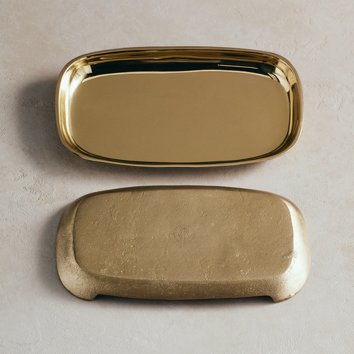 Aurum Catchall Tray | Polished Top | Textured Base | 3 Sizes | Small | Long | Medium | Powered by People