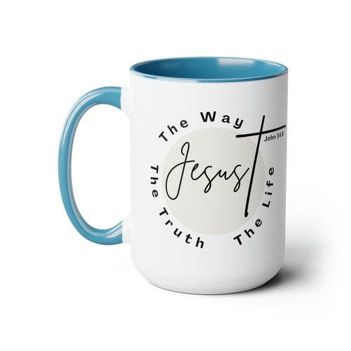 "Jesus the Way the Truth the Life" Christian Ceramic Coffee Mug | 15oz