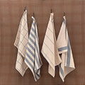 Minimal Kitchen Towel | Pack of 4 | Super Absorbent | 80% Upcycled Cotton | 20"x28" | Natural & Denim | Meema