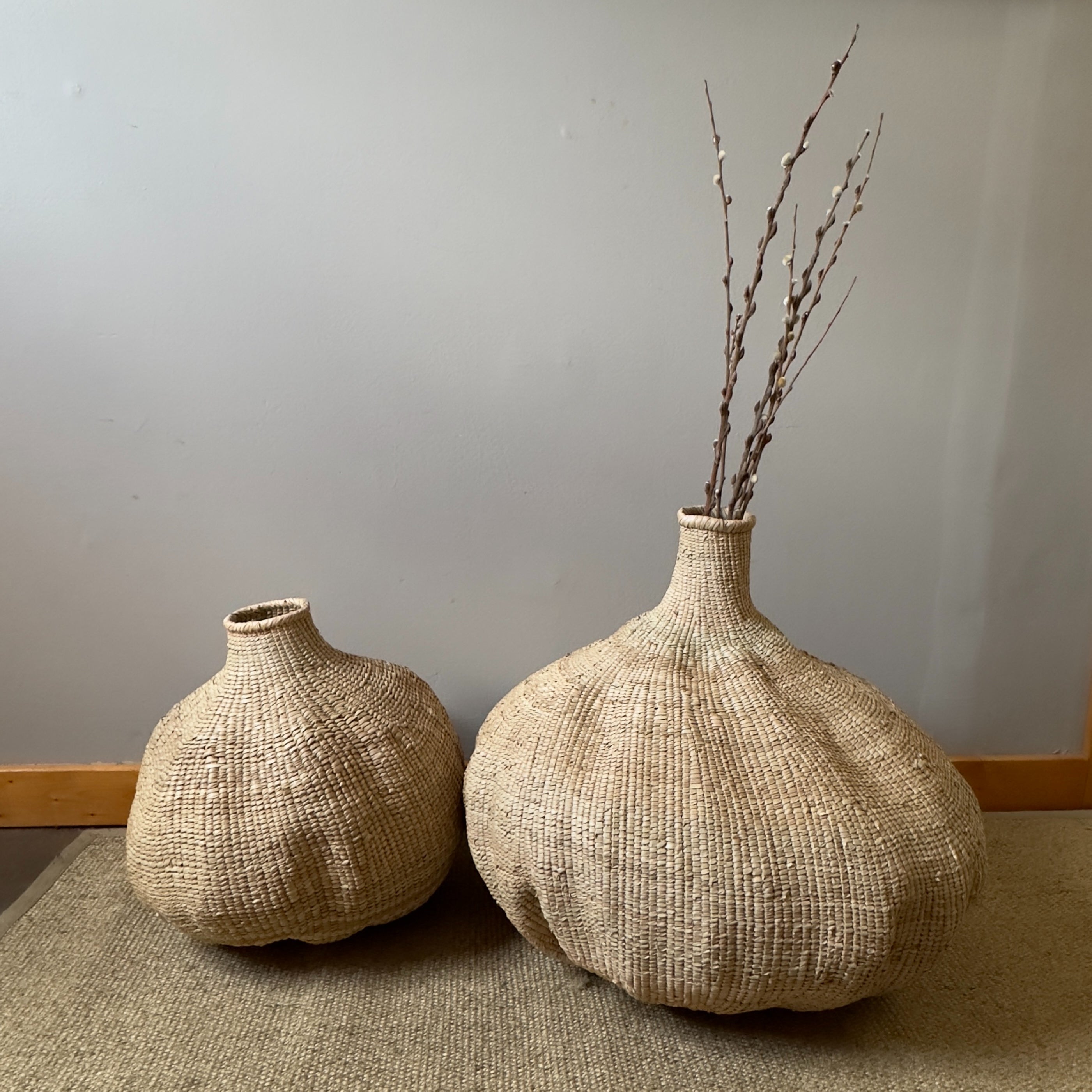 Garlic Tonga Sculptural Basket | Handwoven Ilala Palm | Ndebele Tribe | Zimbabwe | Mbare | 5 Sizes