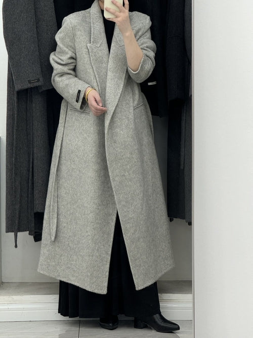 Women’s Loose Double-Sided Wool Overcoat – Elegant Long Coat
