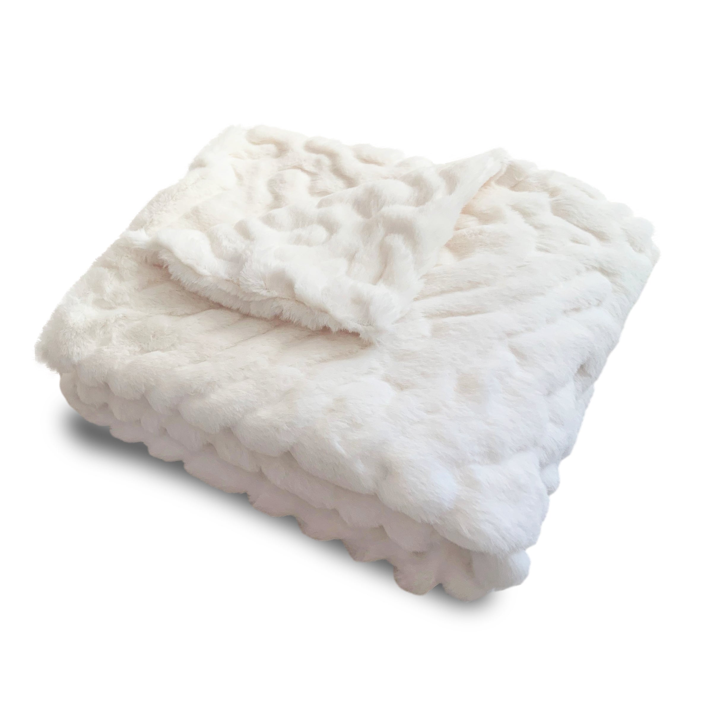 Faux Fur Royal Cream Baby Blanket in Gift Box
