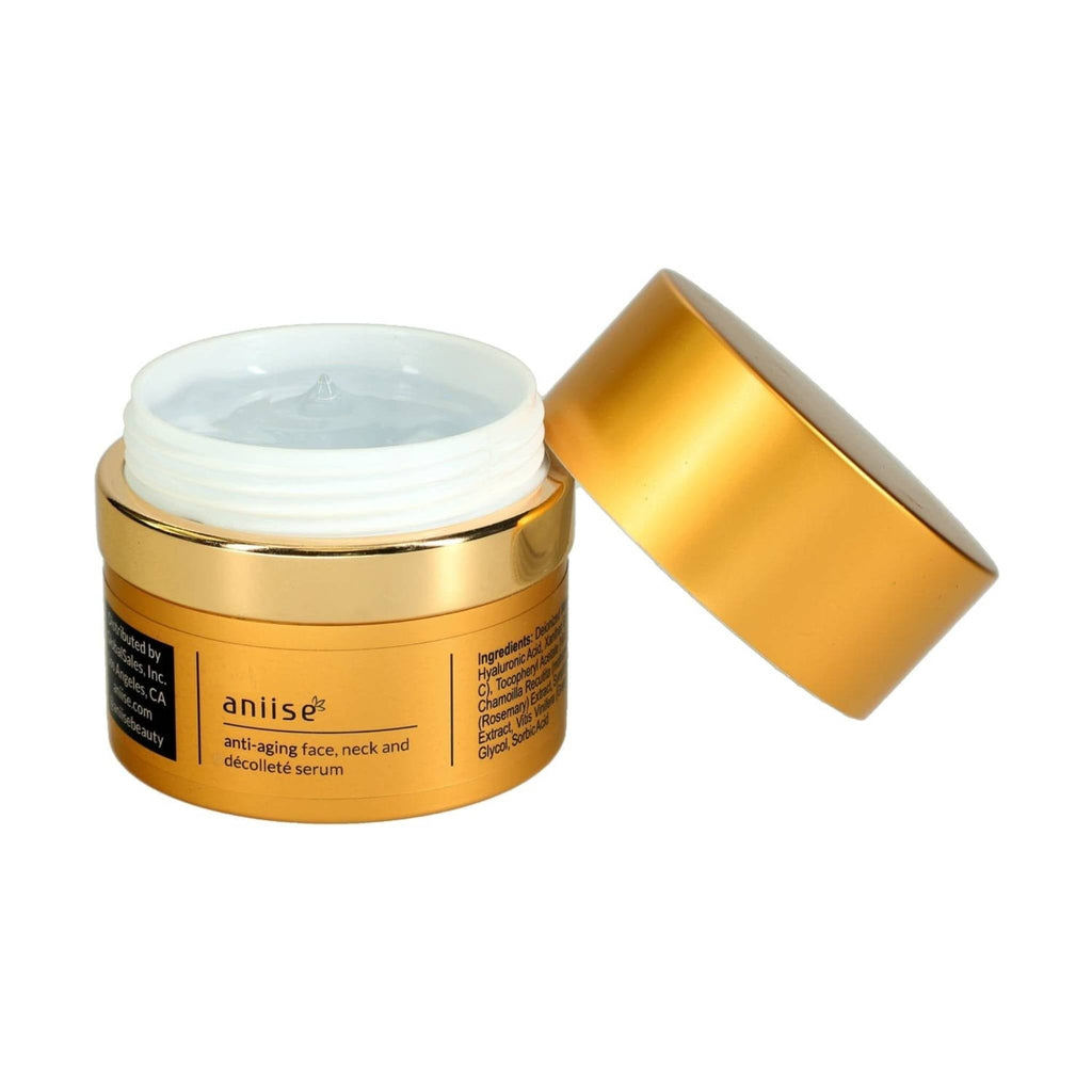 Anti-Aging Face Neck & Décolleté Serum with Marine Collagen | Elastin & Hyaluronic Acid | 2 fl oz | Aniise
