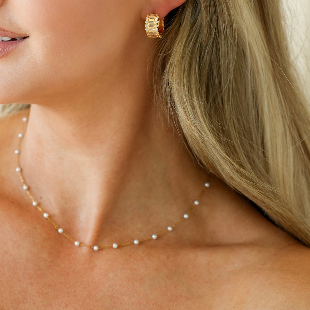 Ariel Handmade Scattered Pearl Chain Necklace